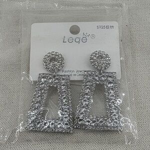 Silver Crystal Drop Earrings